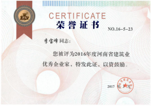 榮譽(yù)證書(shū)